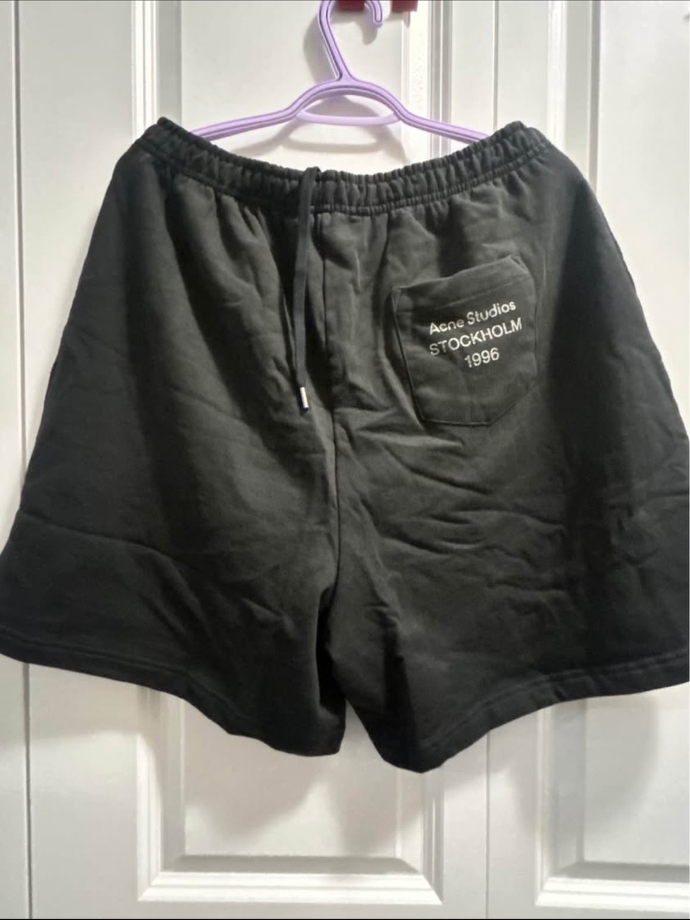 Acne Studios Black Athletic Cotton Drawstring Shorts